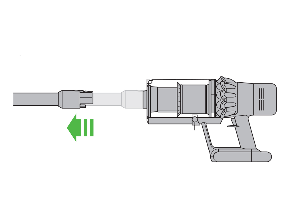 dyson cordless vacuum blockage light